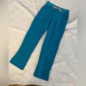 FIGS Kade scrub bottoms, XS Teal blue
